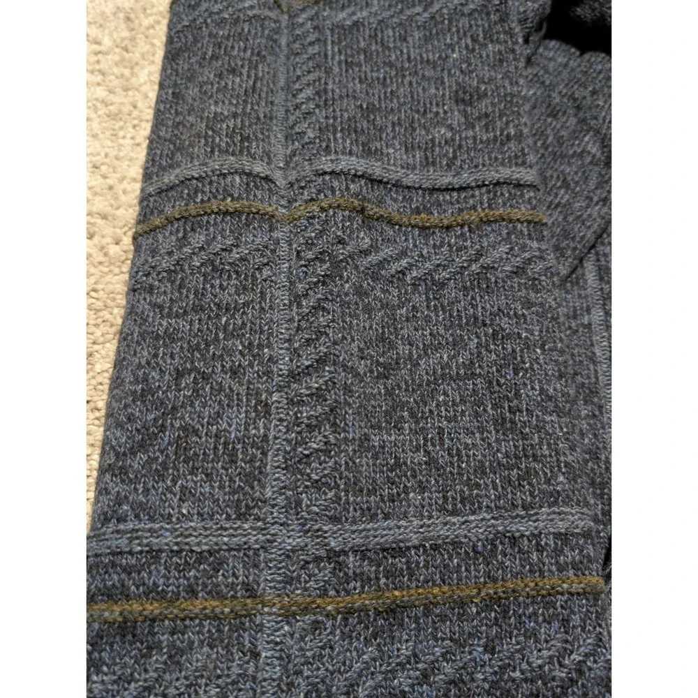 Bill Blass Mens Blue Plaid Knit Sweater XL Crew‎ Neck Long Sleeve Casual